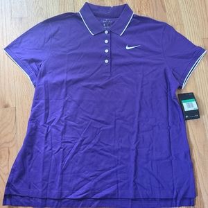 Nike Dri Fit Women's Cotton Polo XL NWT Purple